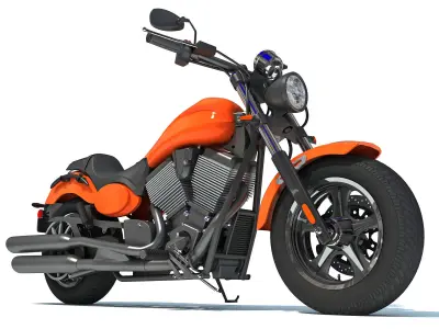 3D Motorcycle orange 3D model