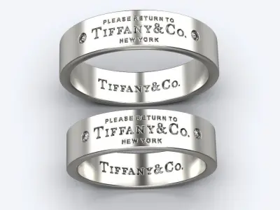 tiffany wedding rings 3D print model