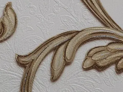 Ivory Gold Acanthus Wallpaper  Texture