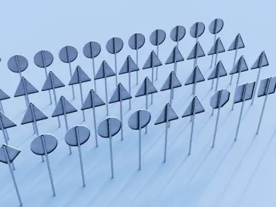 Traffic signs 3D model