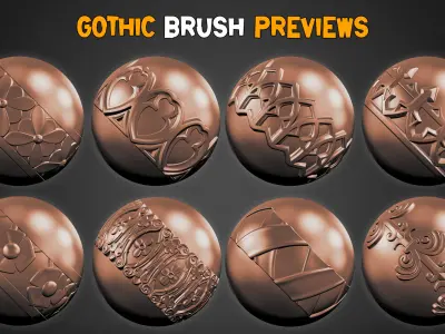 50 Gothic Trim Brushes  and  3D Models   Vol 23   3D model
