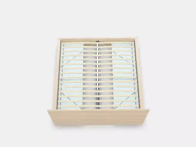 MALM Bed frame high w 2 storage boxes 31 Low-poly 3D model