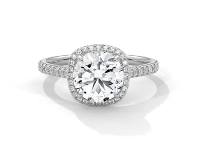 solitaire ring with detail images and 360 render videos 5 3D print model
