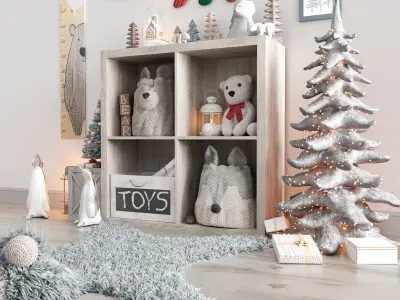 Christmas and New Year decor set for nursery 3D model