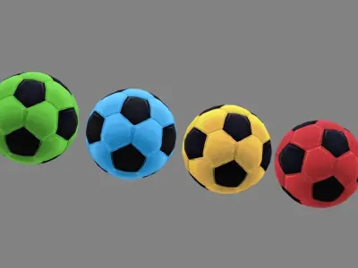 4 colored balls Low-poly 3D model