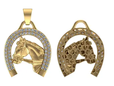 Horse Fusion Pendant 3D print model