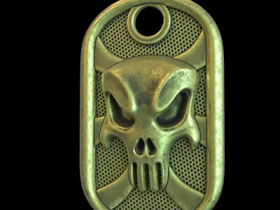  skull Pendant jewelry the punisher vol1 tag  3D print model
