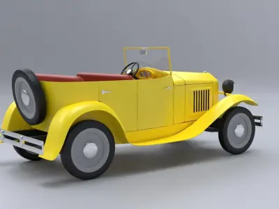 Old cartoon car 3D model