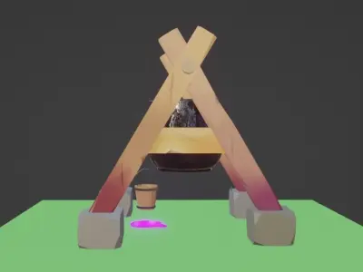  3d model of a barrel with a shining liquid Free low-poly 3D model