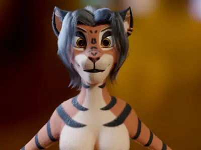 Tess Anthro Tiger 3D model