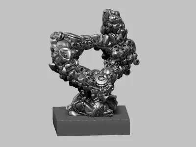 Modern Abstract robotic sculpture 169 3D print model