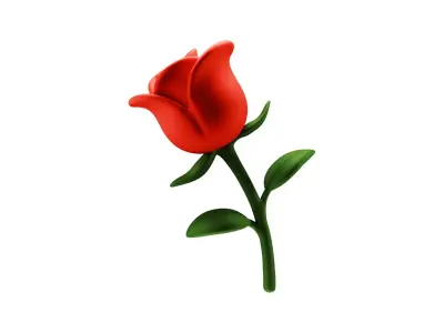 Rose 3D Icon Low-poly 3D model
