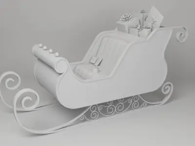 Santa Claus Sled - Christmas Sled - Chritmas Gift - 3D model