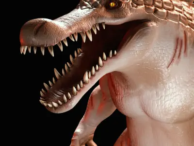 Albino Were crocodile 3D model