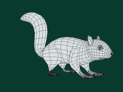 Fox Squirrel Rodent Low-poly 3D model