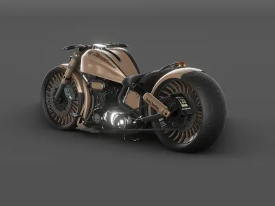 Harley Davidson Bike Low-poly 3D model