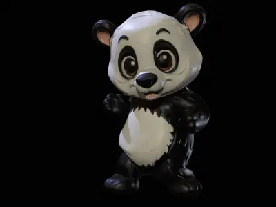 Panda mobile ready Low-poly 3D model