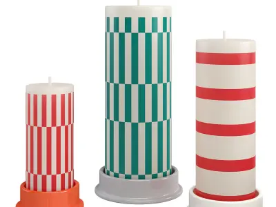 Candles COLUMN CANDLE by Hay set 2 Low-poly 3D model