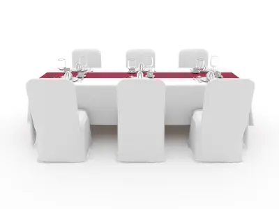 Banquet Table and Chair 99 3D model