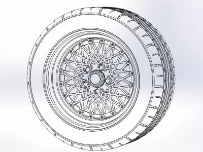 Wheel BBS RS 17inch for scale model 3D print model