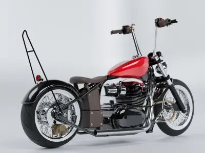 motorcycle chopper 3D Model 3D model