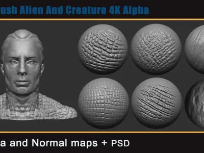 25 Zbrush Alien and creature 4k alpha 3D model