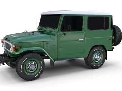 Toyota Land Cruiser FJ 40 with Chassis Green 3D model
