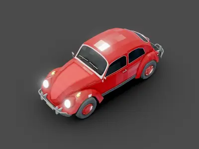 Volks wagen Beetle 1967 Lowpoly Low-poly 3D model