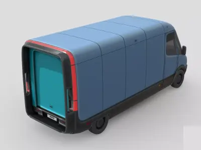 Low Poly Car - Amazon Electric Delivery Van Low-poly 3D model
