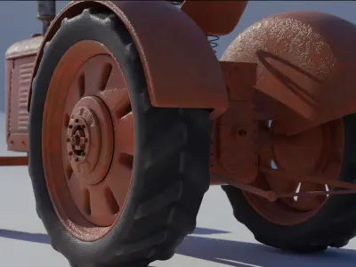 Old Tractor 3d Model 3D model