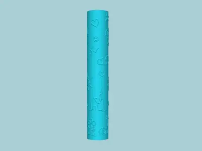 Texture Roll 27 - Kids Draw Positive - Fondant Decoration Maker 3D print model