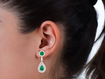Women earrings 3D print model 6