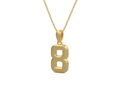 Model 1163 Number 8 Necklace Curved 3D print model