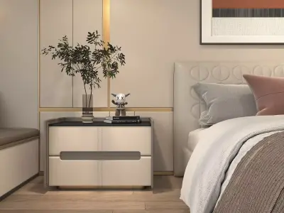 Modern Bedroom Scene 43 3D model