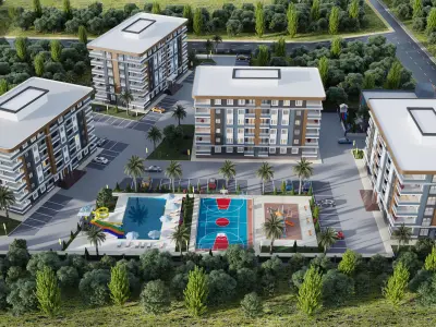 BUILDING PROJECT MODELED WITH QUALITY 3D MAX AND SKETCHUP Low-poly 3D model