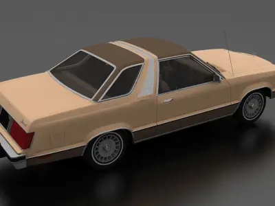 Fairmont Futura 1978 and 5 Exterior Custom Parts Low-poly 3D model