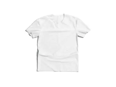 Flat Lay T-shirt - wrinkled casual tshirt Low-poly 3D model