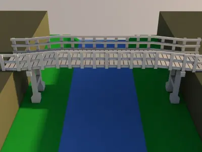 Bridge wooden 3D model