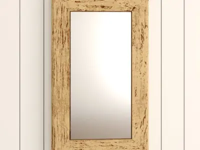 Rustic Distressed Accent Mirror 3D model