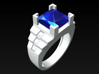 Square Stone Rings - N4184 Free 3D print model