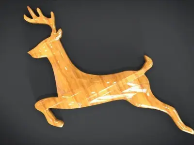 Wooden Deer shaped decoration 3D print model