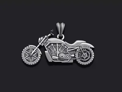 Motorcycle pendant basrelief 3D print model