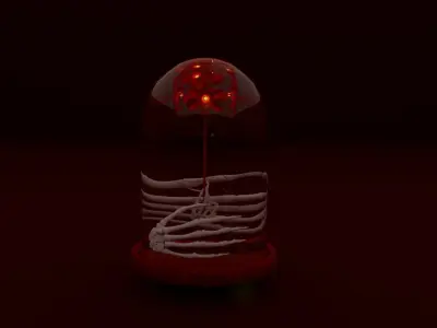 Flower Under The Glass Dome PBR high-poly  3D model