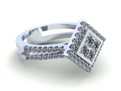 Pav Wedding Ring Sid Stone 3D print model