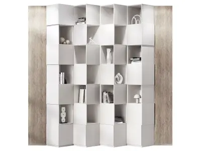 Bookcase office rack shelving 3D model