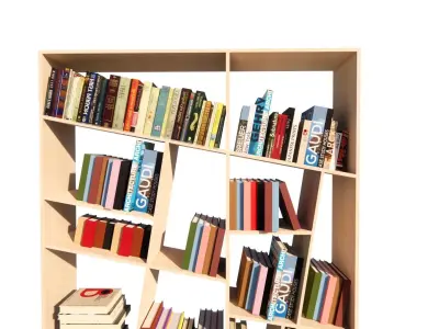 Medium Bookshelf Set-Mini library kit 3D model