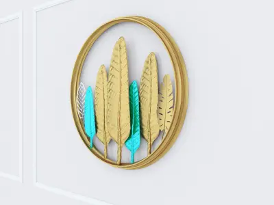 Decorative Metal plants with gold stainless  m9 3D model