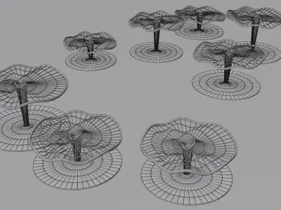 Beach or Pool Side Canopy Set 3D model