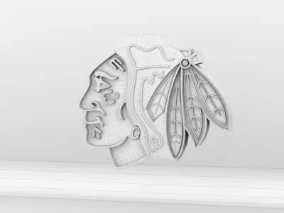 NHL Chicago BlackHawks Team Logo 3D model