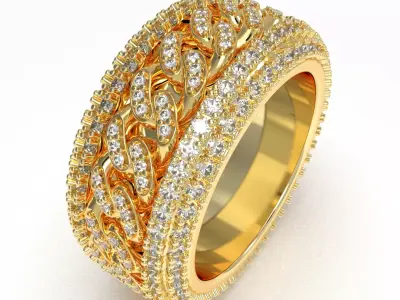 SpinnerRing Bundle Rotatable Wide Chain sizes  6-7-8-9-11-12 3D Model Pack